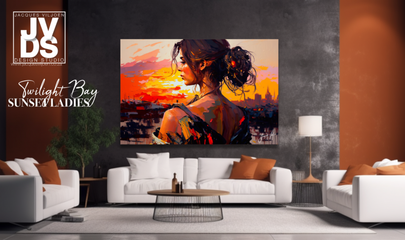 Abstract Sunset Twilight Bay Canvas Design