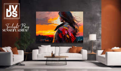 Abstract Sunset Twilight Bay Canvas Design