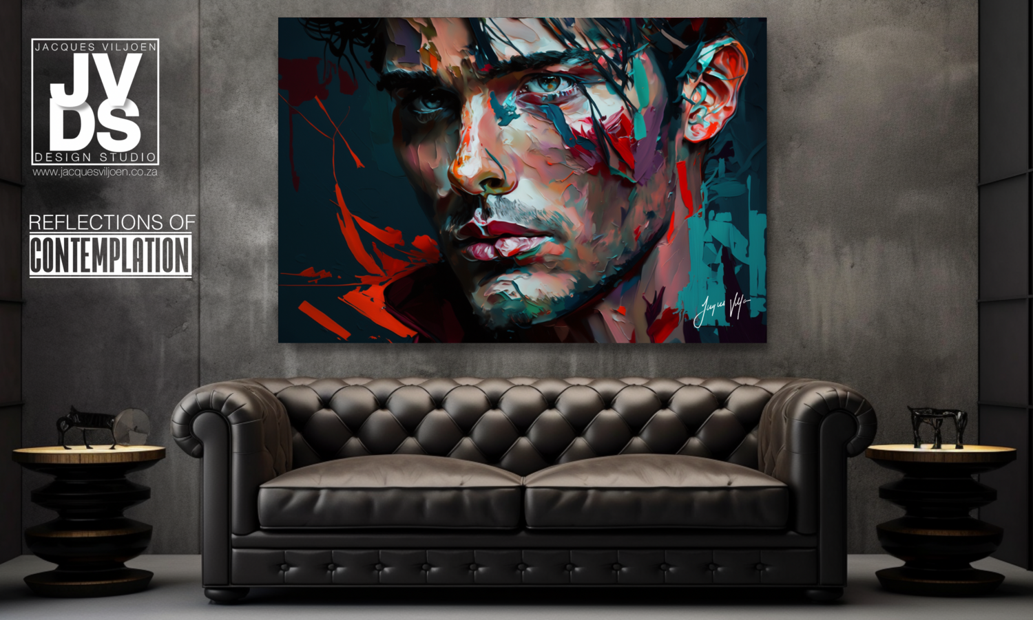 Reflections of Contemplation - Abstract Men Canvas Design