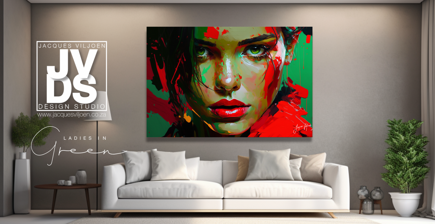Abstract Realism - Shades of Green and Red