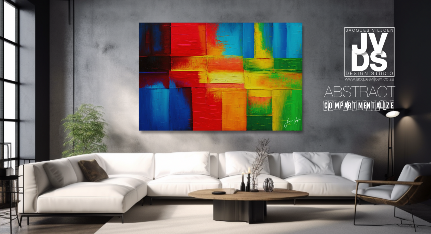 Compartmentalize Abstract Canvas Wall Art Design 