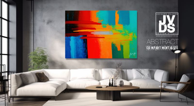 Compartmentalize Abstract Canvas Wall Art Design 
