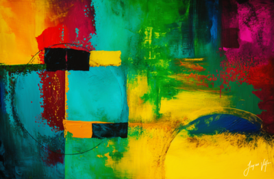 Compartmentalize Abstract Canvas Wall Art Design 