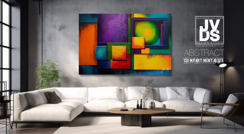 Compartmentalize Abstract Canvas Wall Art Design 
