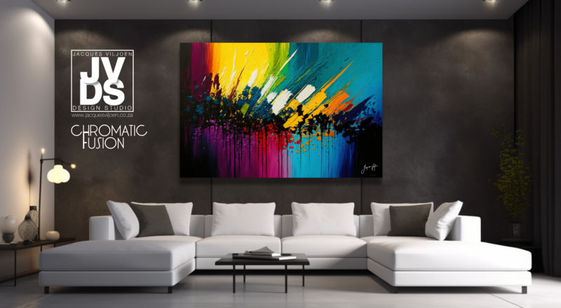 Abstract Canvas Design: Chromatic Fusion