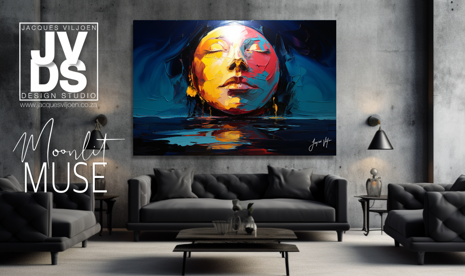 Moonlit Muse Abstract Canvas Design