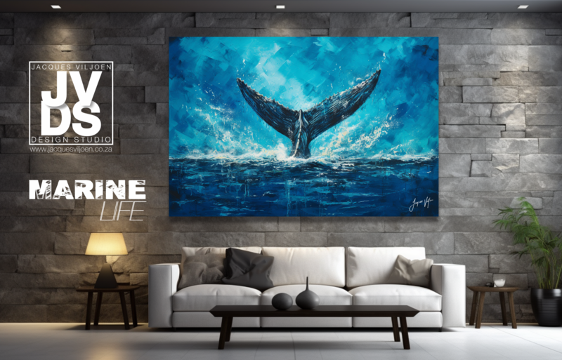 Abstract Whale&#39;s Tail Canvas Design