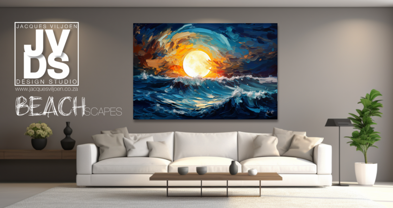Twilight Tide - A Beach Sunset Canvas Design