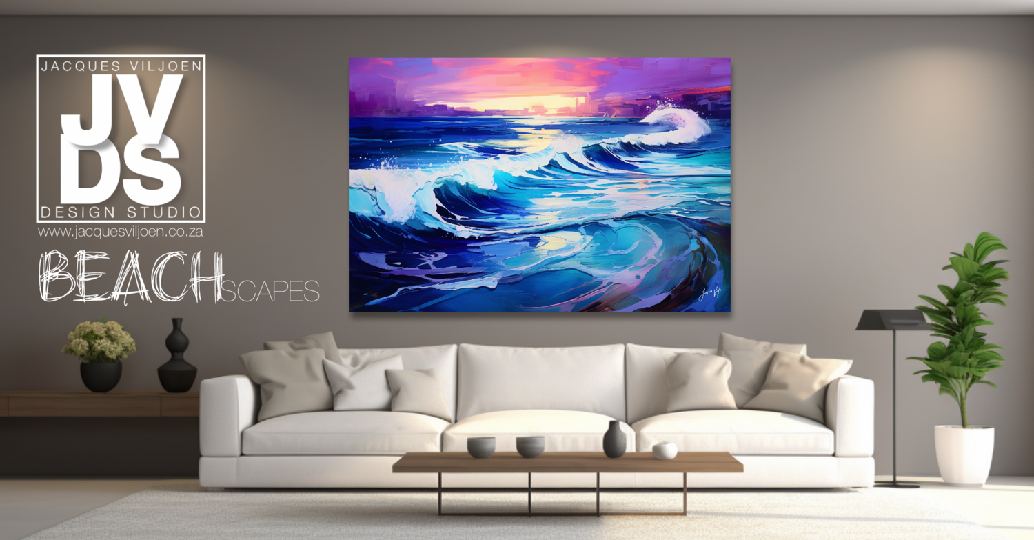 Twilight Tide - A Beach Sunset Canvas Design