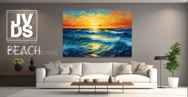 Twilight Tide - A Beach Sunset Canvas Design