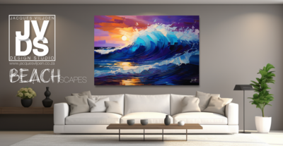 Twilight Tide - A Beach Sunset Canvas Design