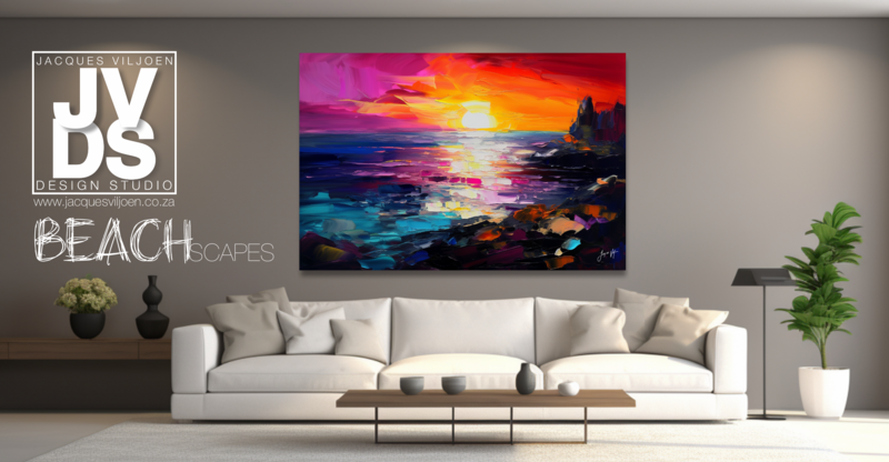 Twilight Tide - A Beach Sunset Canvas Design