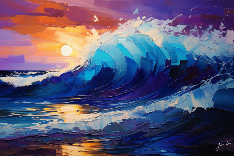 Twilight Tide - A Beach Sunset Canvas Design