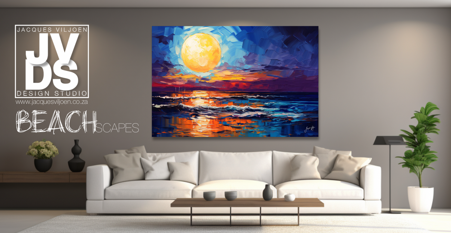 Twilight Tide - A Beach Sunset Canvas Design