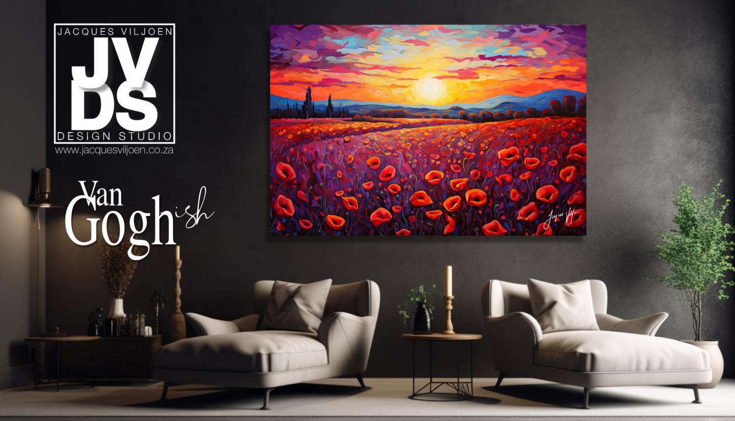 Van Gogh&#39;ish Poppies Canvas Design