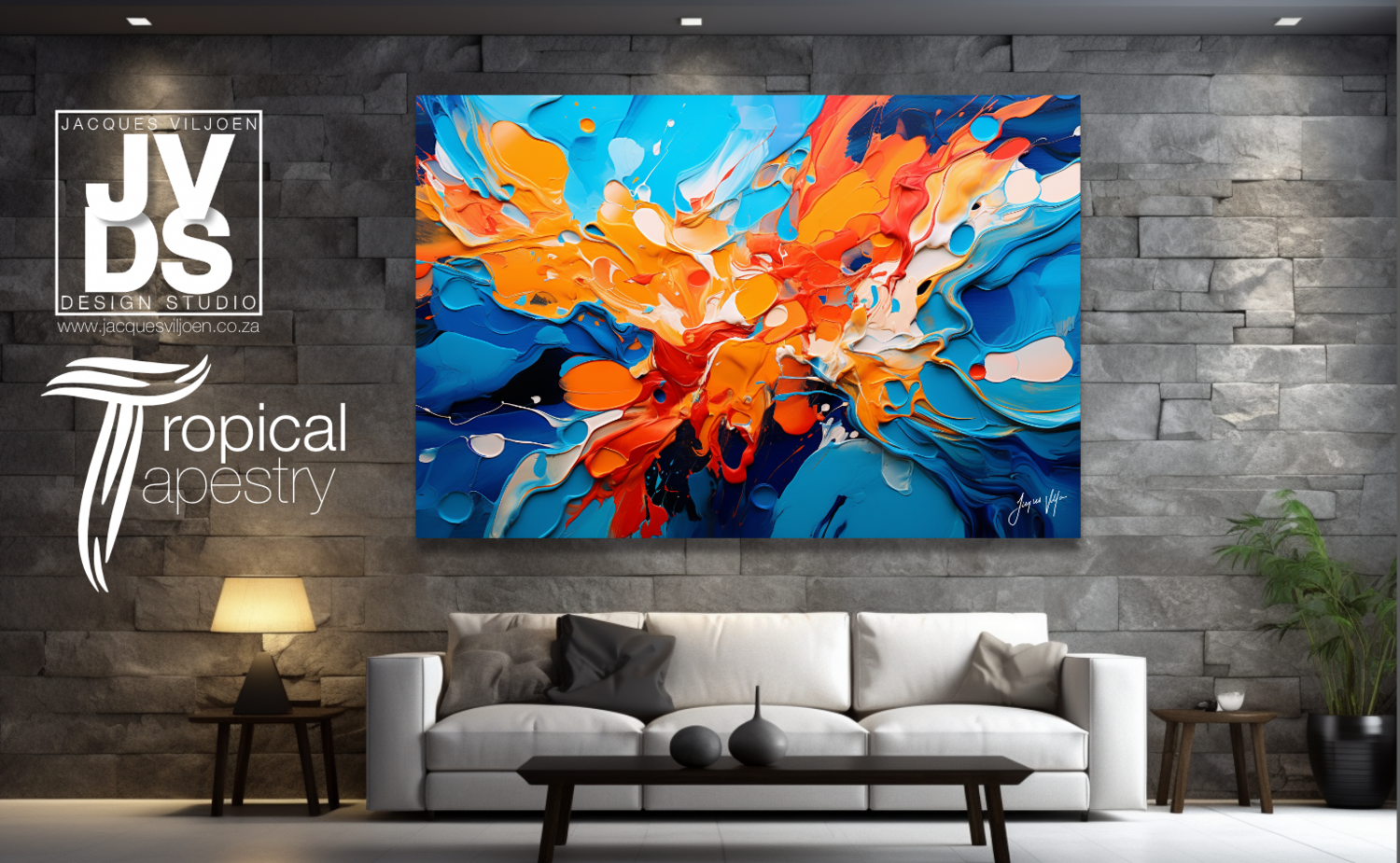 Tropical Tapestry Abstract Canvas Design