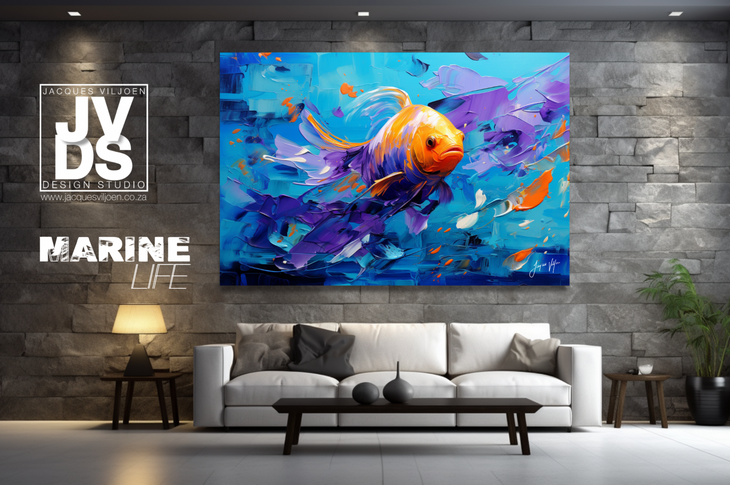 Golden Elegance - Goldfish Canvas Design