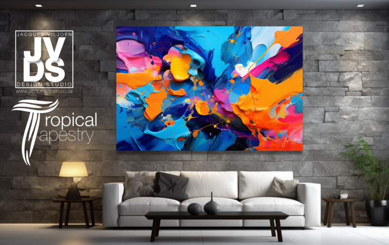 Tropical Tapestry Abstract Canvas Design
