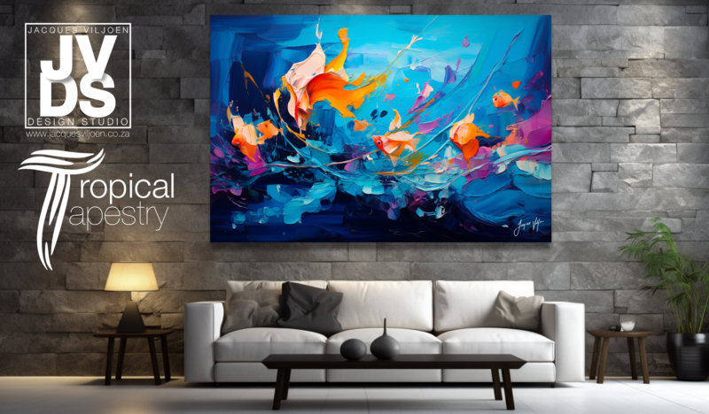 Tropical Tapestry Abstract Canvas Design