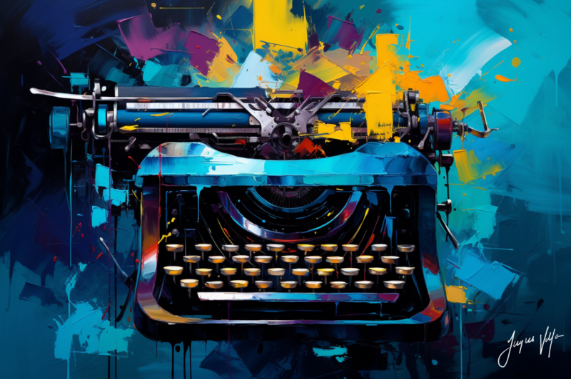 Abstract Typewriter Canvas Design
