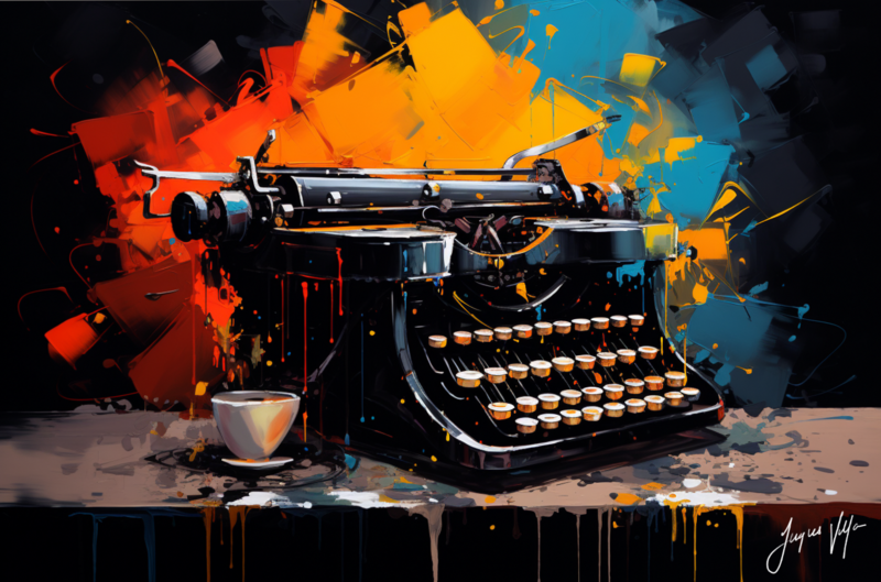 Abstract Typewriter Canvas Design