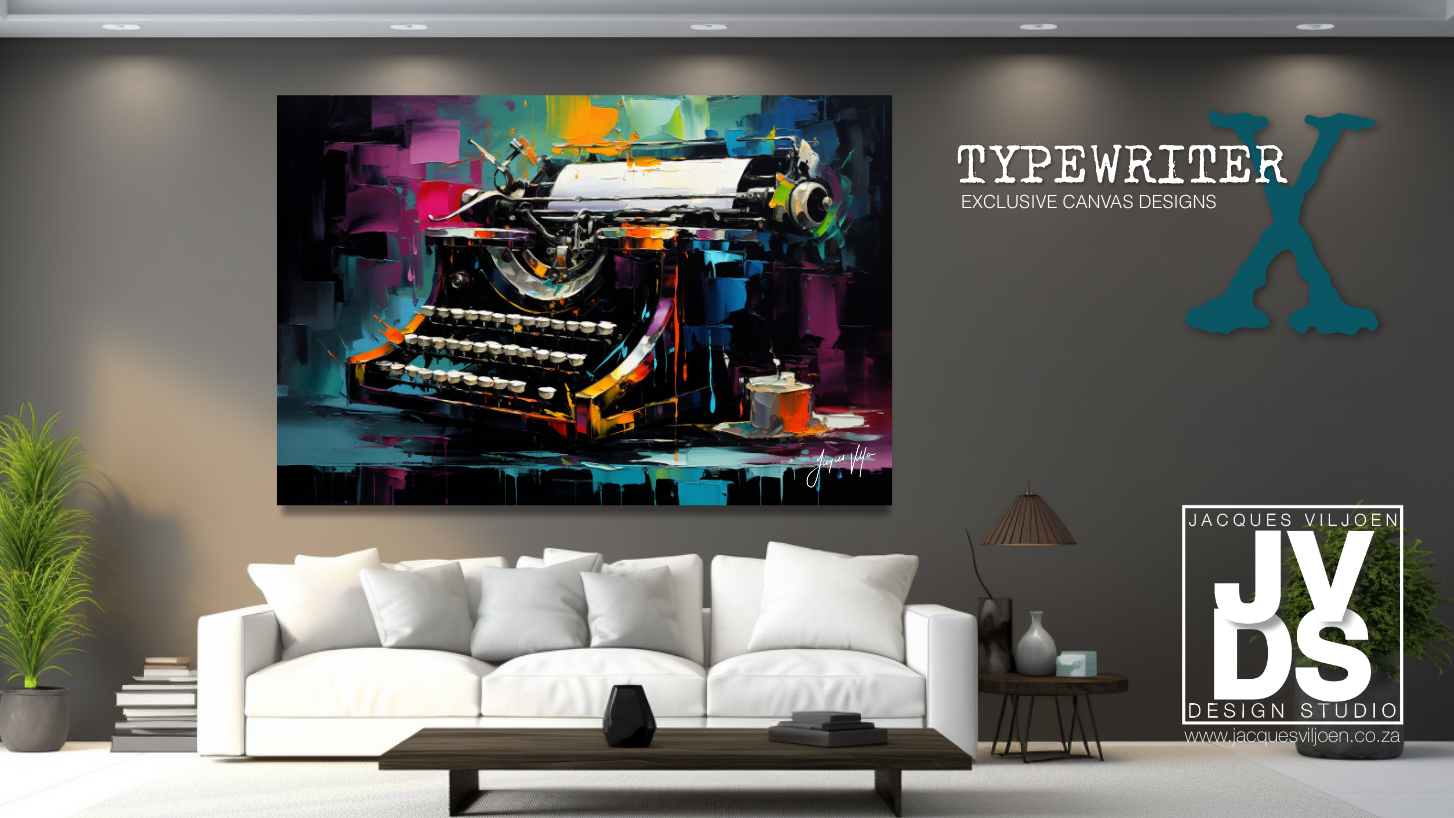 Abstract Typewriter Canvas Design