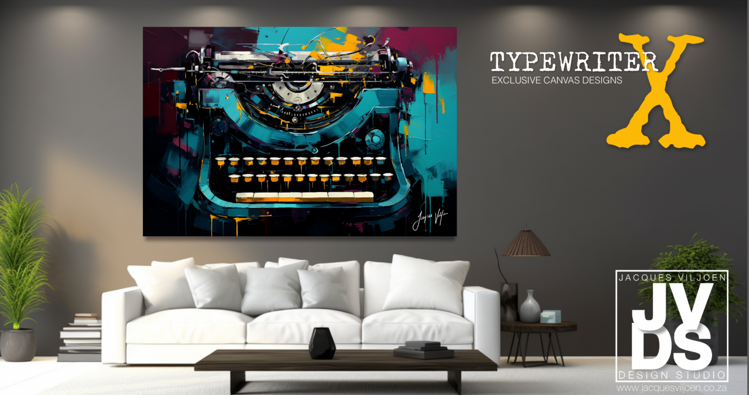 Abstract Typewriter Canvas Design