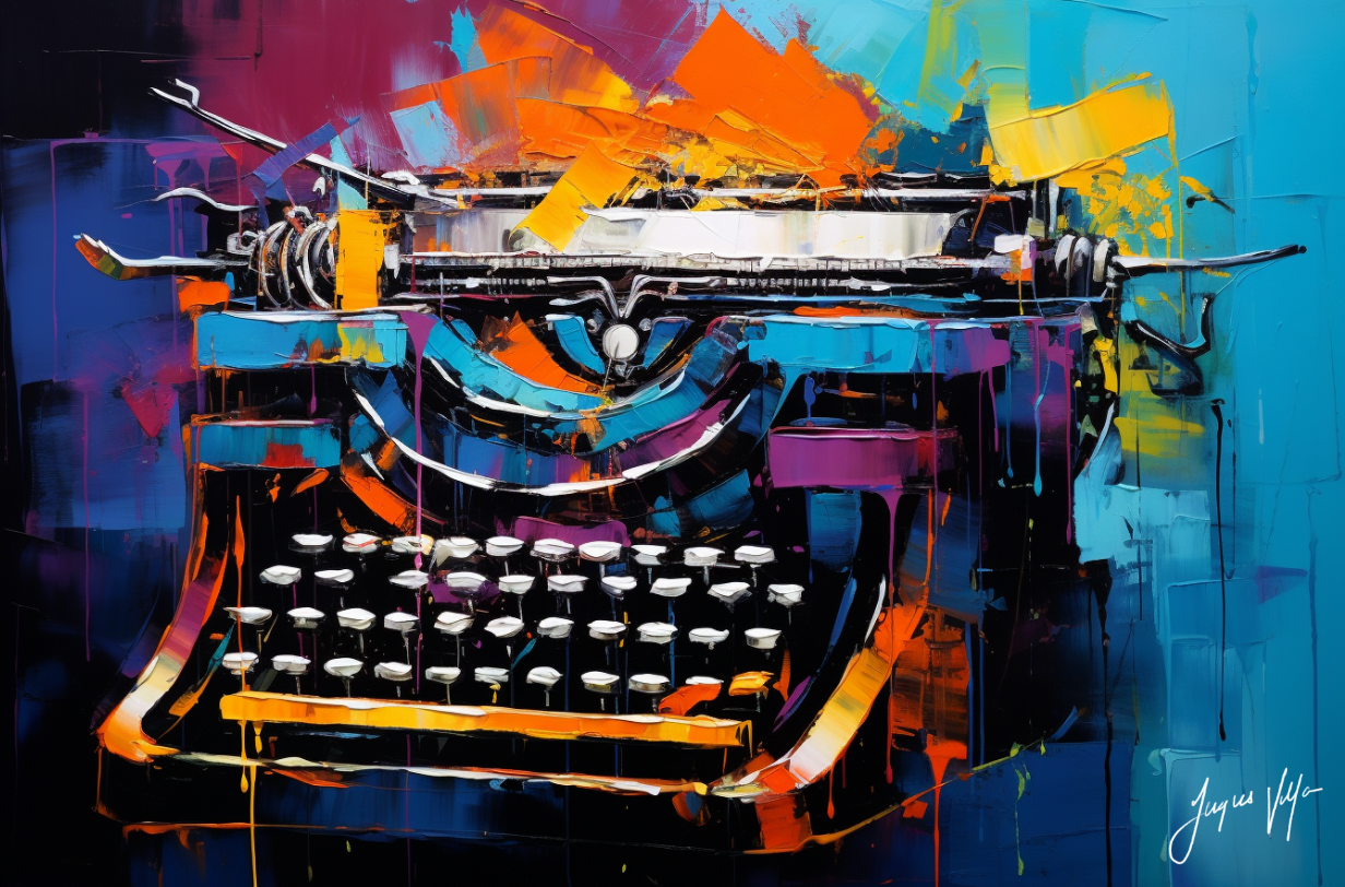 Abstract Typewriter Canvas Design
