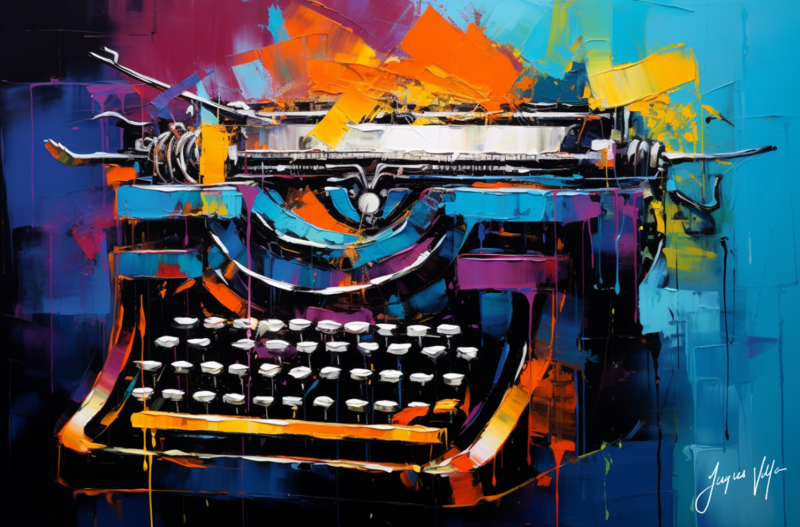 Abstract Typewriter Canvas Design