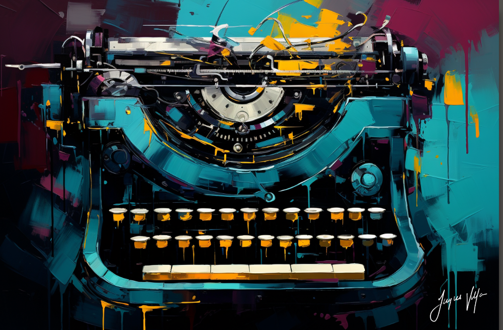 Abstract Typewriter Canvas Design