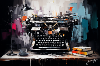 Abstract Typewriter Canvas Design