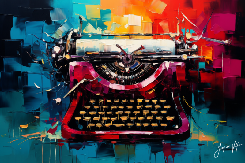 Abstract Typewriter Canvas Design