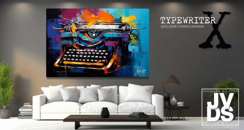 Abstract Typewriter Canvas Design