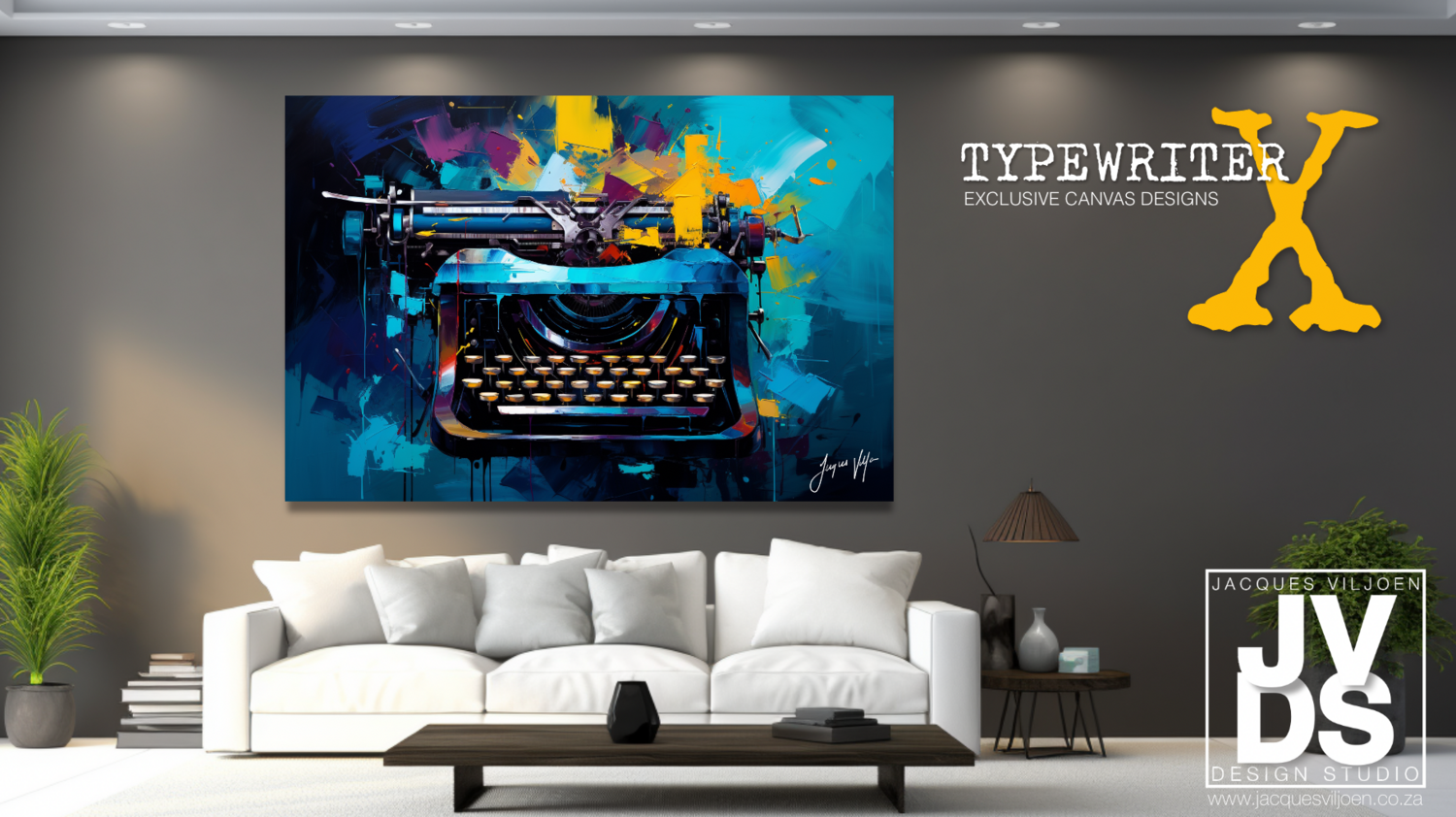 Abstract Typewriter Canvas Design