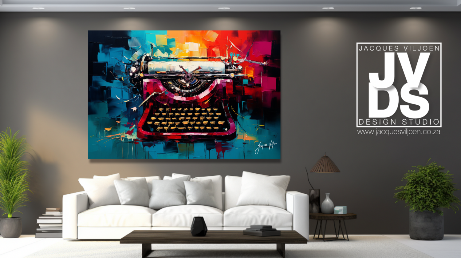Abstract Typewriter Canvas Design