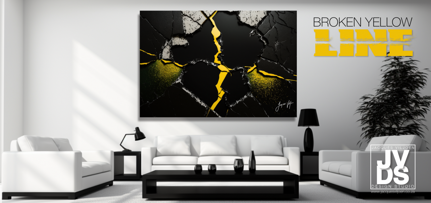 The Broken Yellow Line Canvas Design