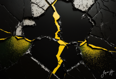 The Broken Yellow Line Canvas Design