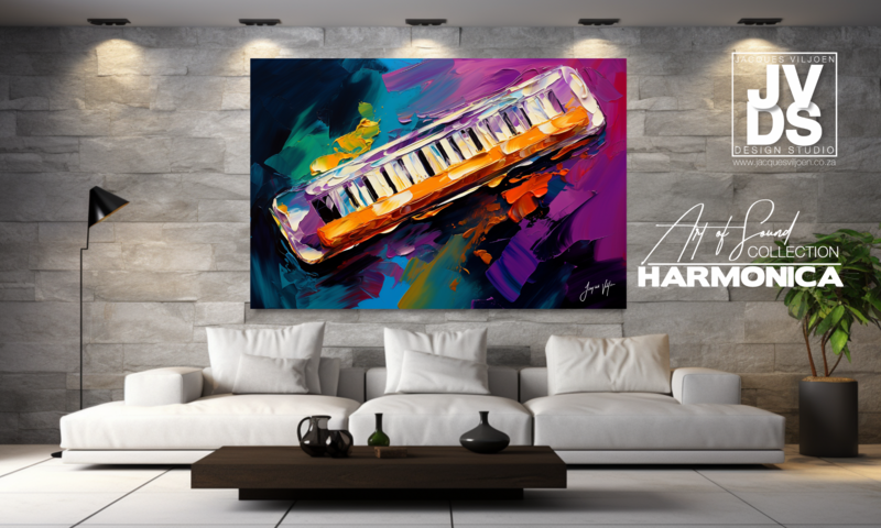 Abstract Harmonica Canvas Design