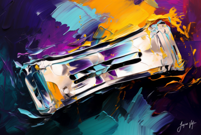 Abstract Harmonica Canvas Design
