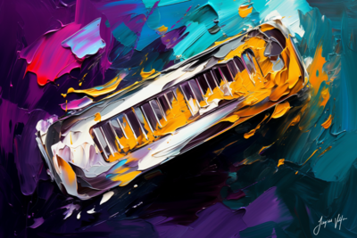 Abstract Harmonica Canvas Design