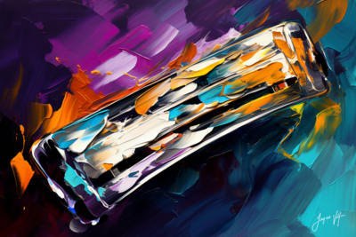 Abstract Harmonica Canvas Design