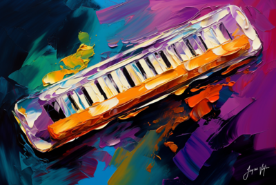 Abstract Harmonica Canvas Design