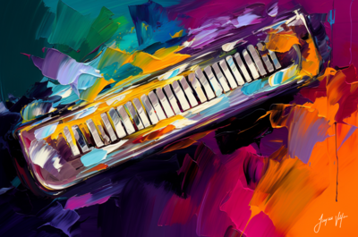 Abstract Harmonica Canvas Design