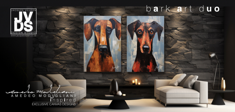 Bark Art Duo - Dog Canvas Designs - Amedeo Modigliani