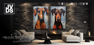 Bark Art Duo - Dog Canvas Designs - Amedeo Modigliani