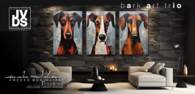 Bark Art Trio - Dog Canvas Designs - Amedeo Modigliani