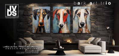 Bark Art Trio - Dog Canvas Designs - Amedeo Modigliani