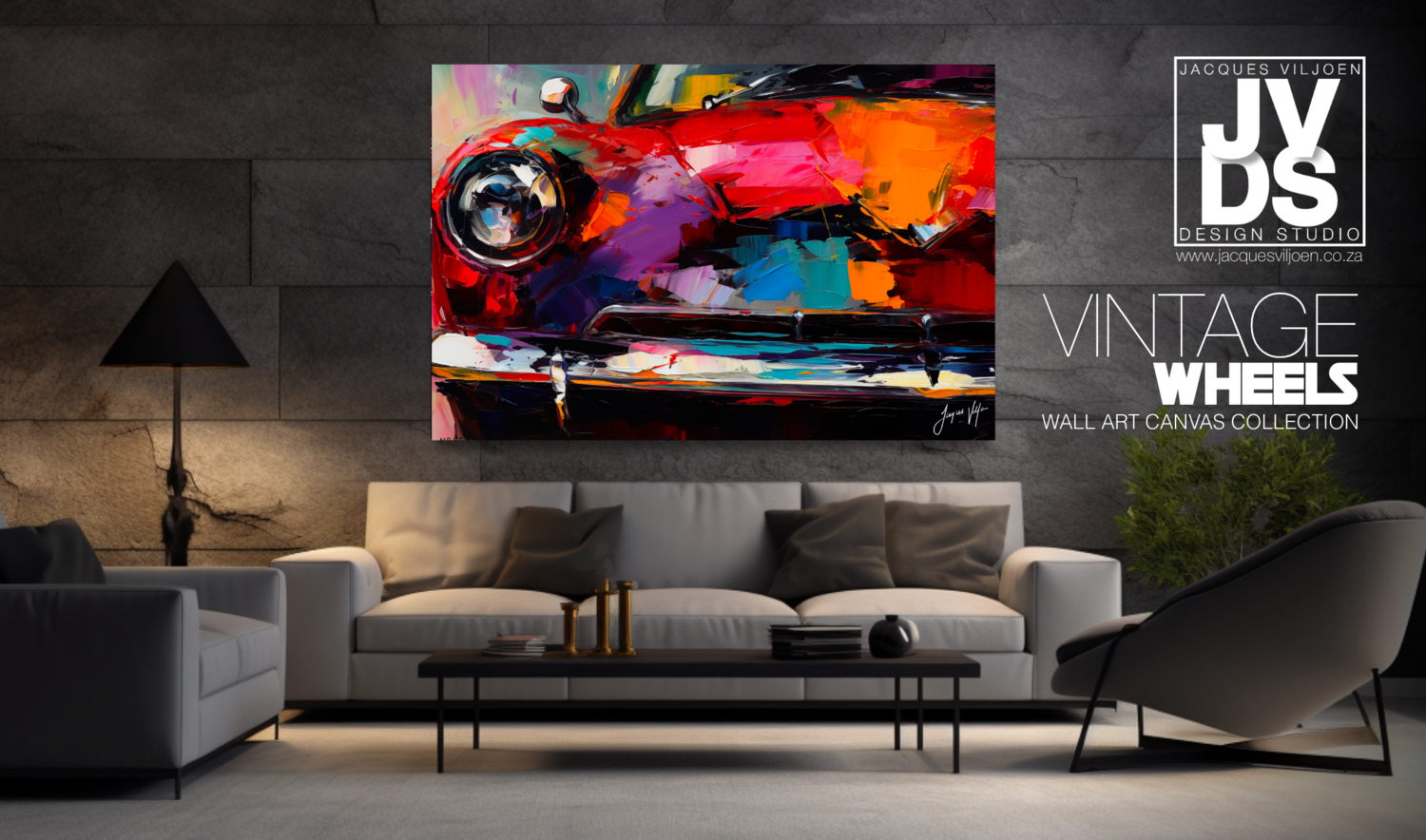 Abstract Vintage Wheels Canvas Design