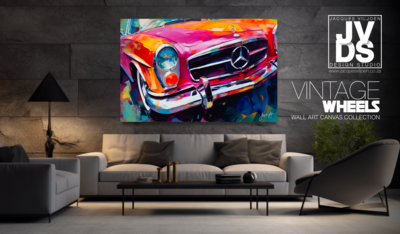 Abstract Vintage Mercedes Canvas Design