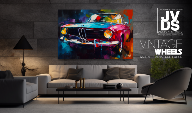 Abstract Vintage BMW Canvas Design